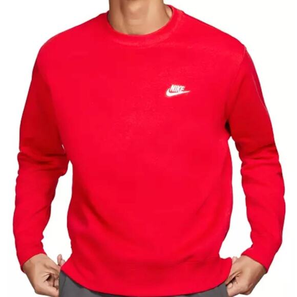 Nike Other - Nike Men's Sportswear Club Fleece Crewneck Sweatshirt, Red, Size Medium